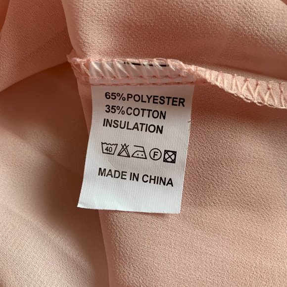 Soft Pink Ruffle Blouse - Semi Sheer - Picture 7 of 7